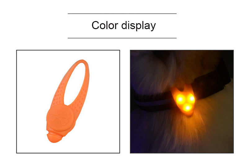 Collier pendentif de sécurité nocturne avec lumière LED anti perte pour chiens et chats