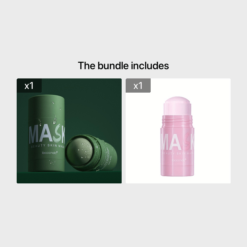 Masque solide au thé vert en bâton | Hypoallergénique | Nettoyant | Hydratant