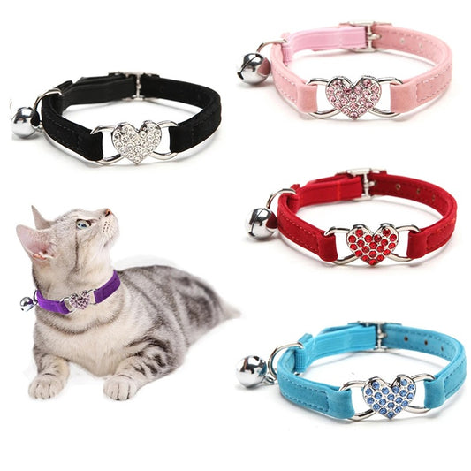 Collier Souple Réglable avec Clochette pour Petits Chiens, Chatons et Chats Adultes