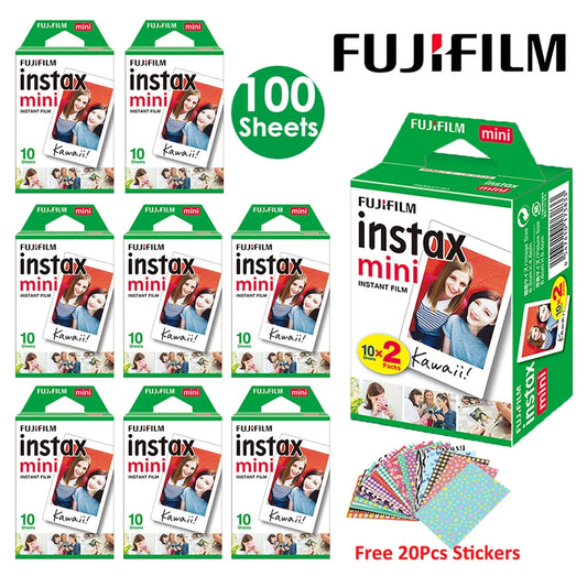 Film Fujifilm Instax Mini - Blanc 10, 20, 40, 60, 80, 100 feuilles