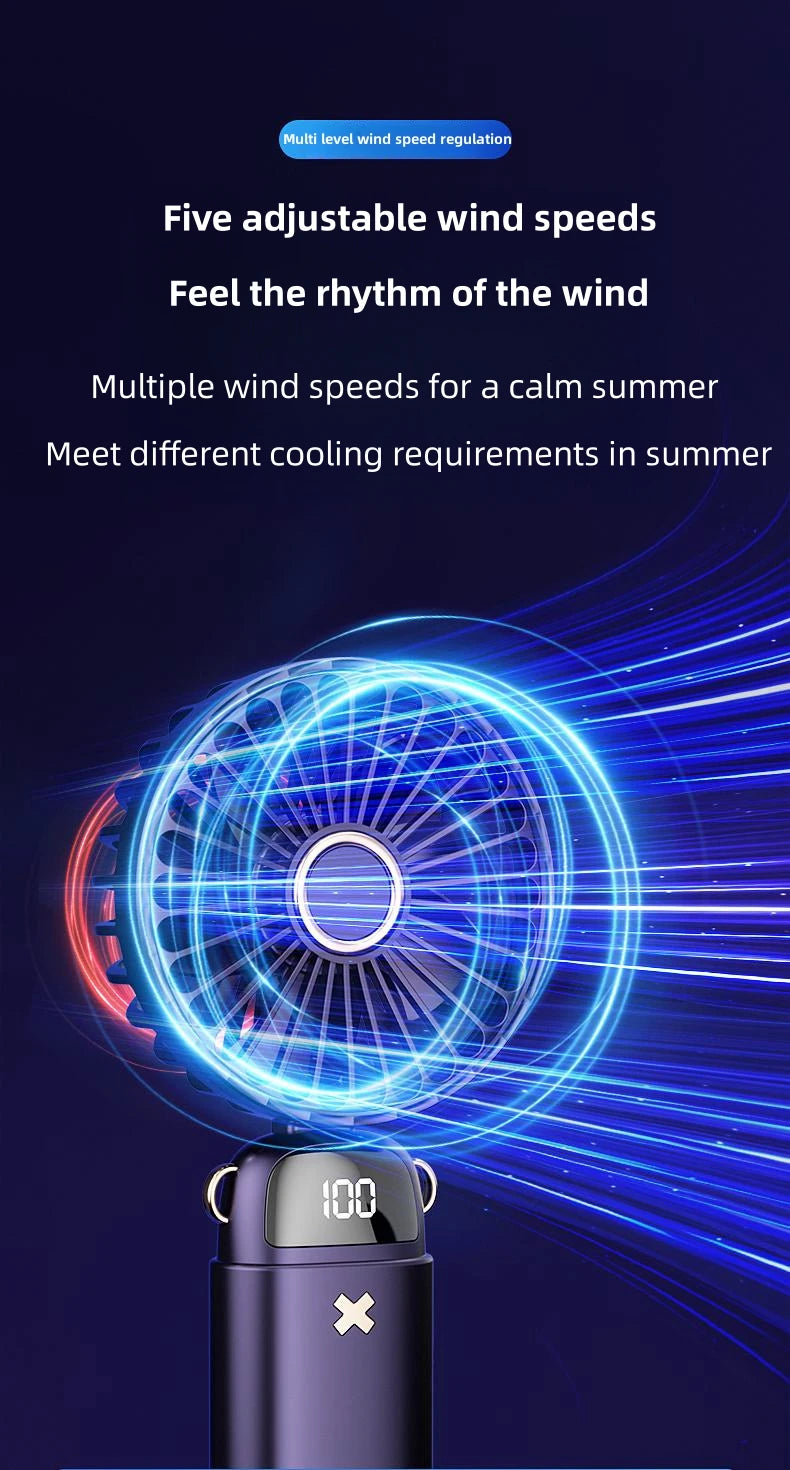 Mini Ventilateur Portatif Silencieux | Bureau | Étudiant | Dortoir | Charge Extérieur | Main Tenant