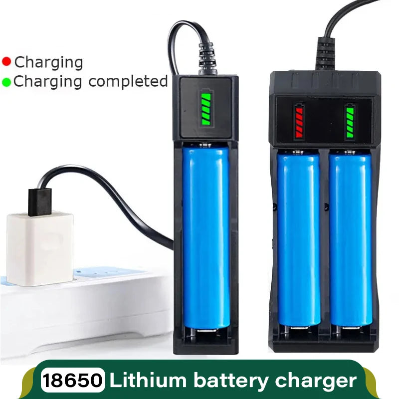 Chargeur de Batterie 18650 USB | 1/2/4 Emplacements | Compatible 16340 14500 | Batterie Lithium 3.7V Rechargeable