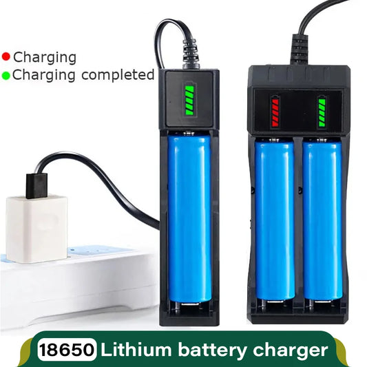 Chargeur de Batterie 18650 USB | 1/2/4 Emplacements | Compatible 16340 14500 | Batterie Lithium 3.7V Rechargeable