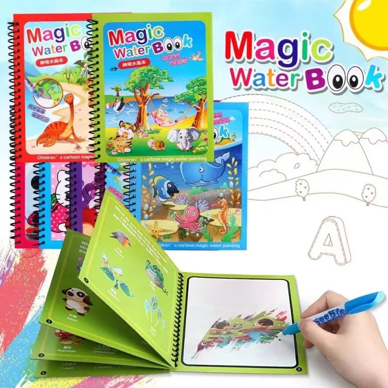 Livres de Dessin à l'Eau Magique pour Enfants | Nouveaux Designs | Cadeau Parfait
