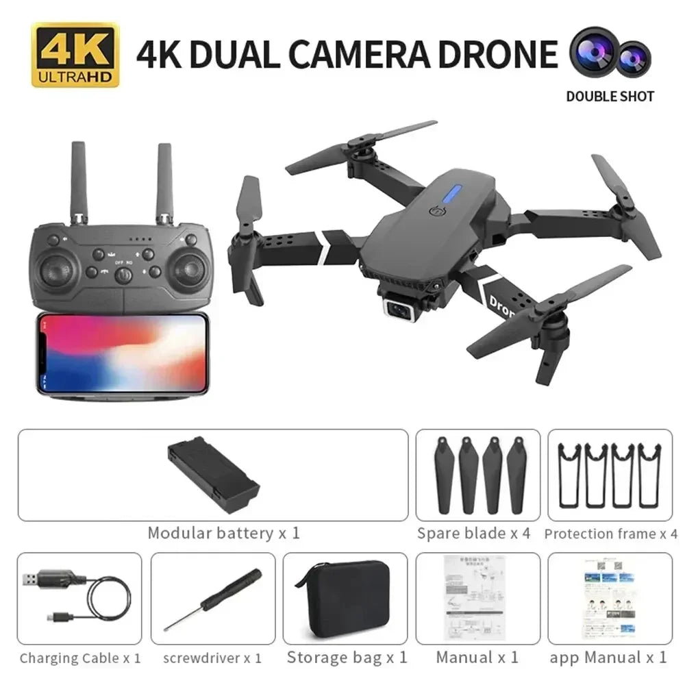 Drone Professionnel 4K avec Caméra HD WiFi - Angle de Vue Élargi