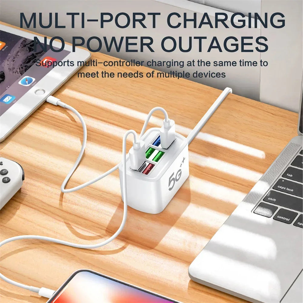 Chargeur USB Rapide 6 en 1 | Multiprise Station Charge Bureau | Adaptateur HUB USB 1m | Compatible iPhone 16