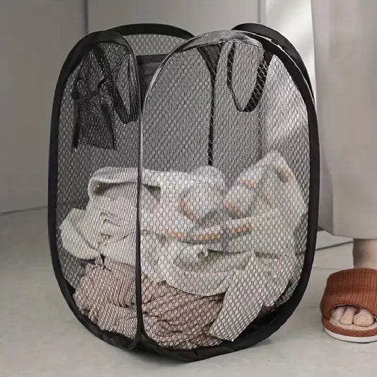 Panier à Linge Pop-up en Maille | Pliable Grande Capacité | Rangement Vêtements Sales | Panier de Rangement