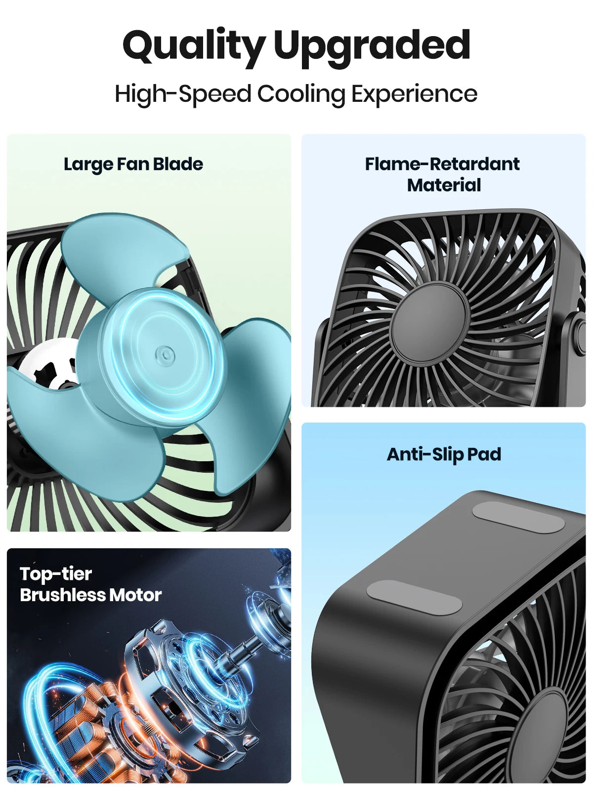 Mini Ventilateur Portable USB | 3 Vitesses | 360° Réglage