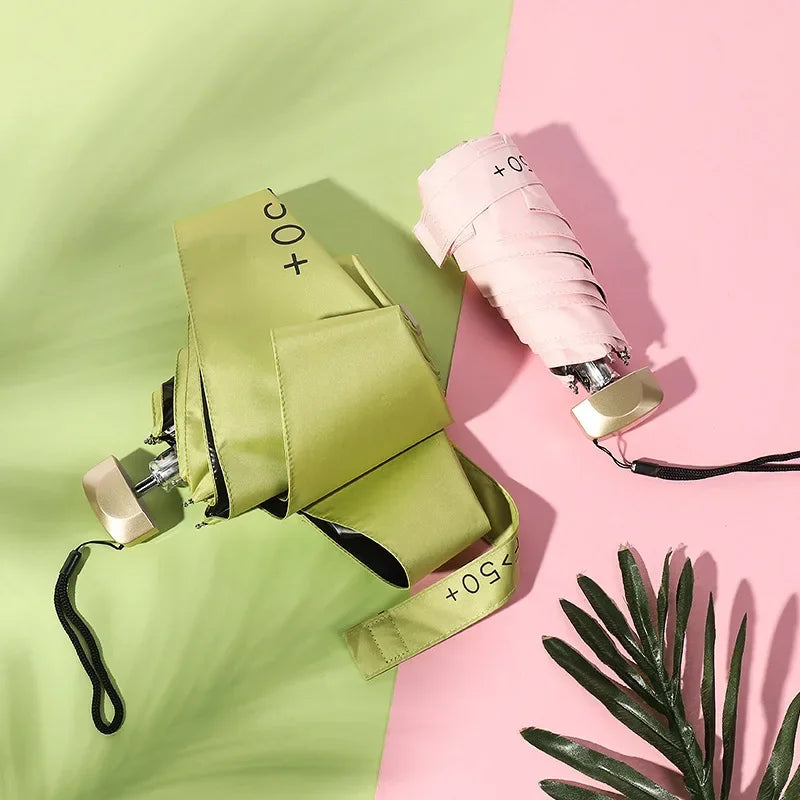 Mini Parapluie de Poche Pliable en Vinyle | Protection UV | Ultraviolets | Pare-Soleil | Capsule Parasol