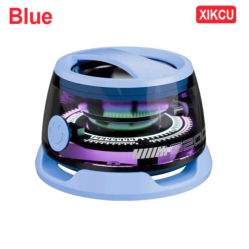 Enceinte Bluetooth Portable XIKCU - Mini Haut-Parleur Sans Fil avec Éclairage RGB et Support Téléphone