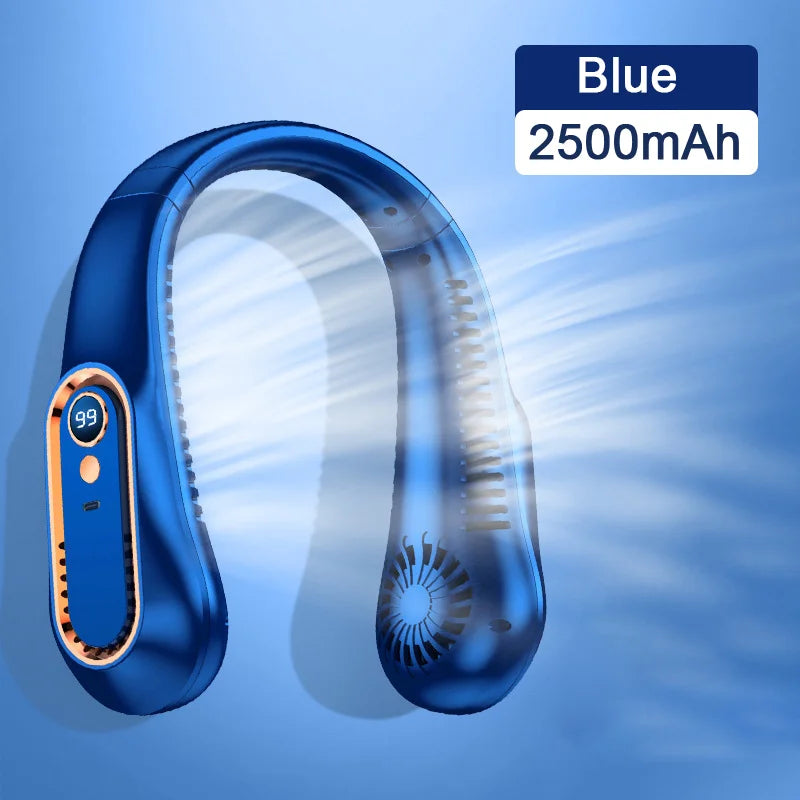 Ventilateur de Cou Suspendu | Affichage Numérique | Sans Lame USB Rechargeable | Mini Refroidisseur Portable