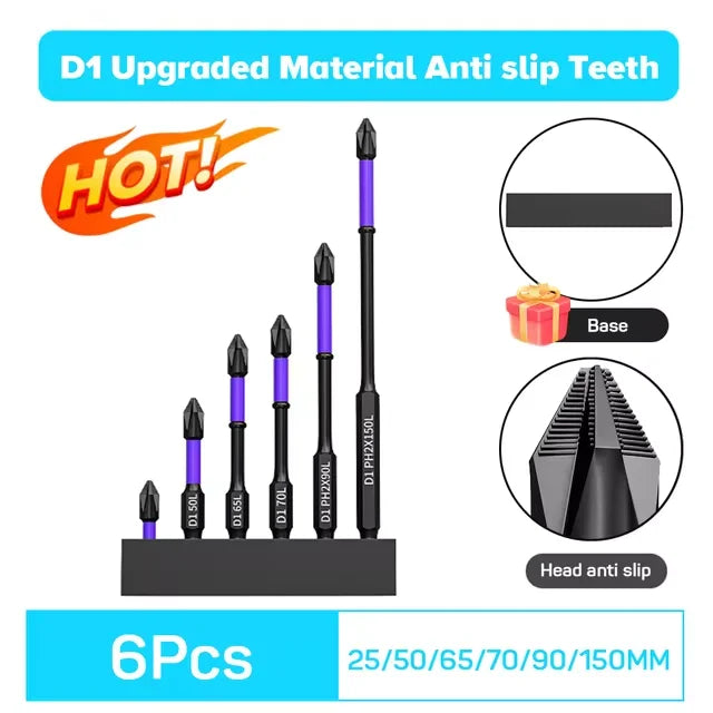 Embouts Tournevis Magnétiques Coordonnants | Antichoc Tige Hexagonale | Acier Allié Phillips 6/12 Pièces