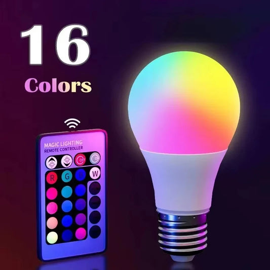 Lampe Intelligente RGB E27 | Télécommande 24 Touches | 16 Couleurs Ambiance | Ampoule LED Multicolore 220V