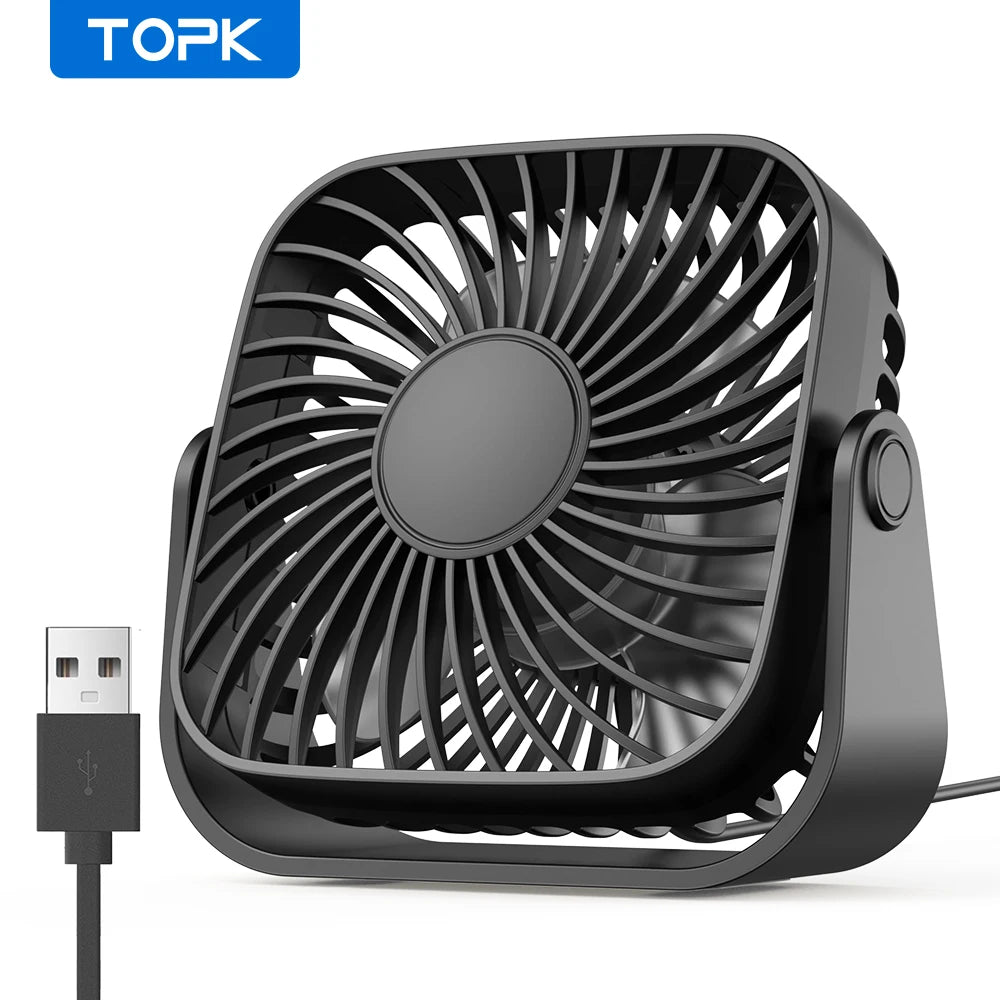 Mini Ventilateur Portable USB | 3 Vitesses | 360° Réglage