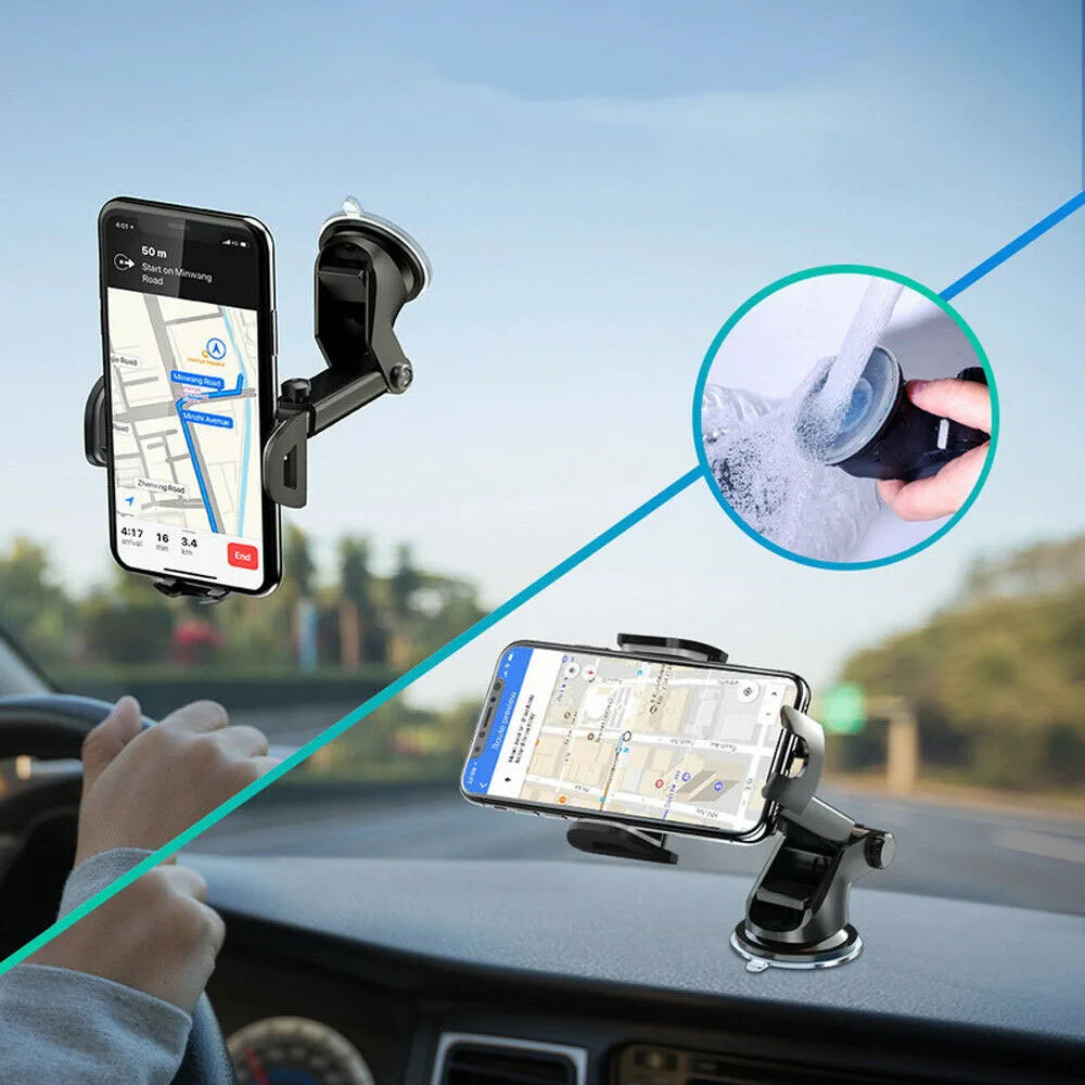 Support Téléphone Voiture 360° Universel - Bras Rétractable Ventouse iPhone Samsung
