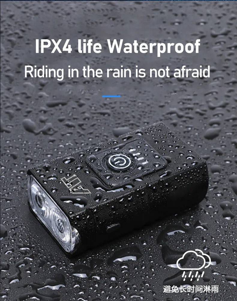 Éclairage Vélo LED Avant Rechargeable Type-C - Phare VTT Route Installation Facile