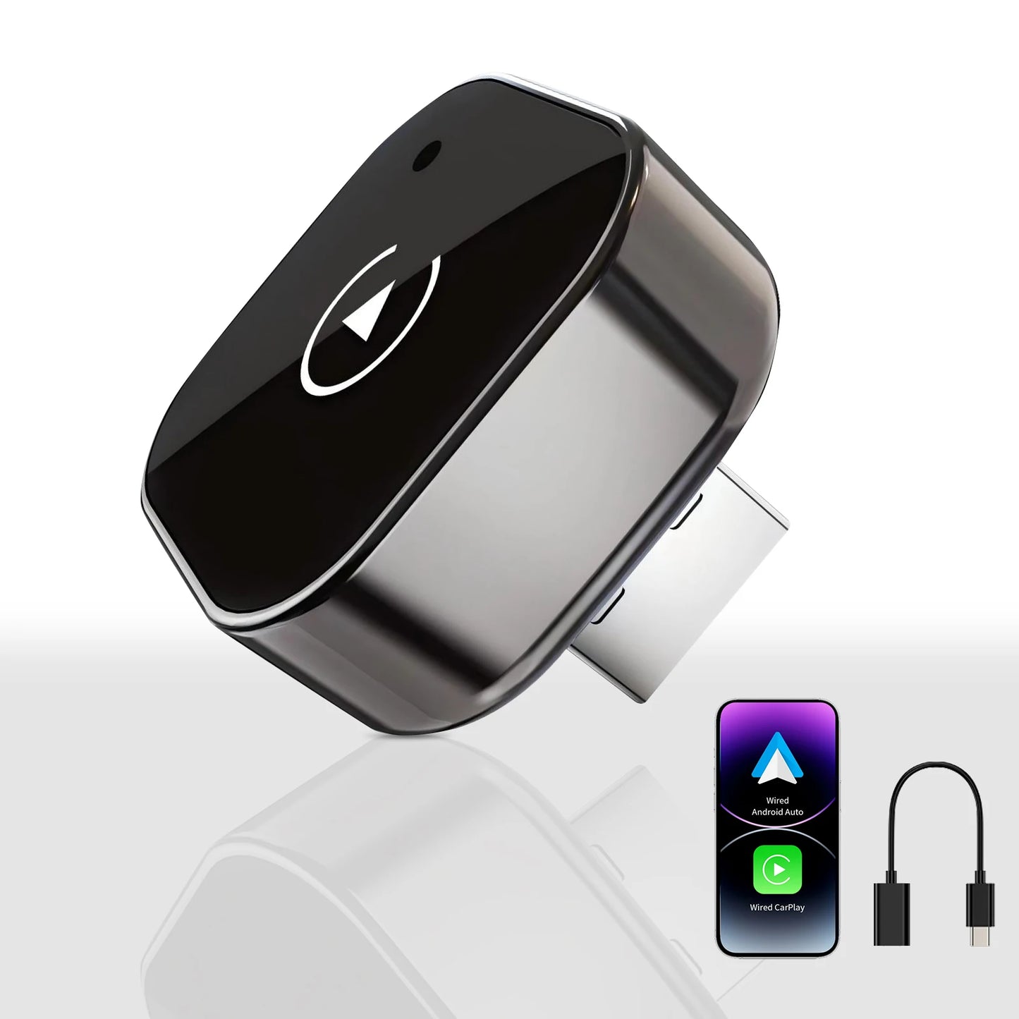 Adaptateur CarPlay Sans Fil 2-en-1 - Android Auto WiFi 5GHz USB-C/USB