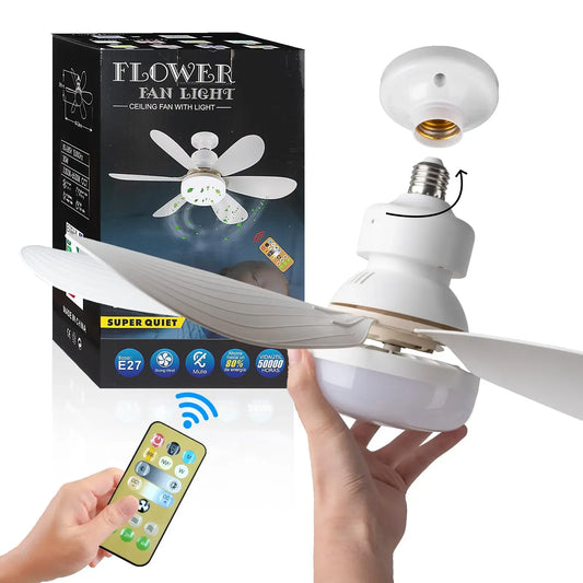 Ventilateur de plafond LED 40W E27 avec télécommande