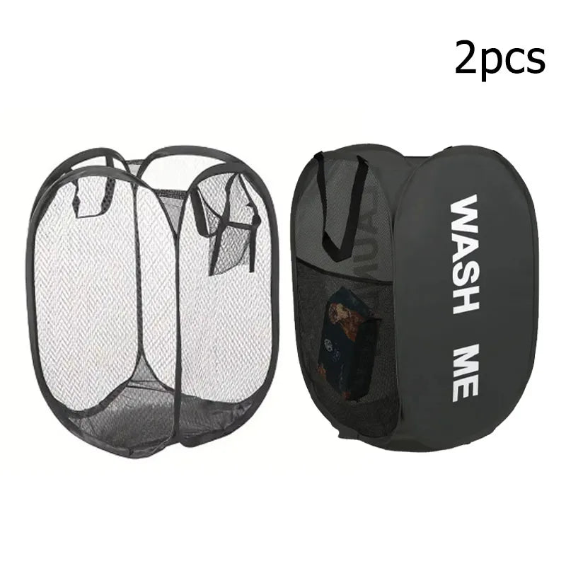 Panier à Linge Pop-up en Maille | Pliable Grande Capacité | Rangement Vêtements Sales | Panier de Rangement