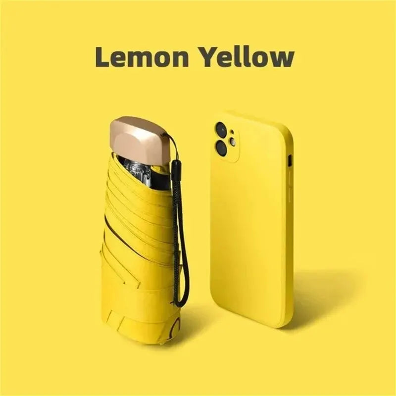 Mini Parapluie de Poche Pliable en Vinyle | Protection UV | Ultraviolets | Pare-Soleil | Capsule Parasol