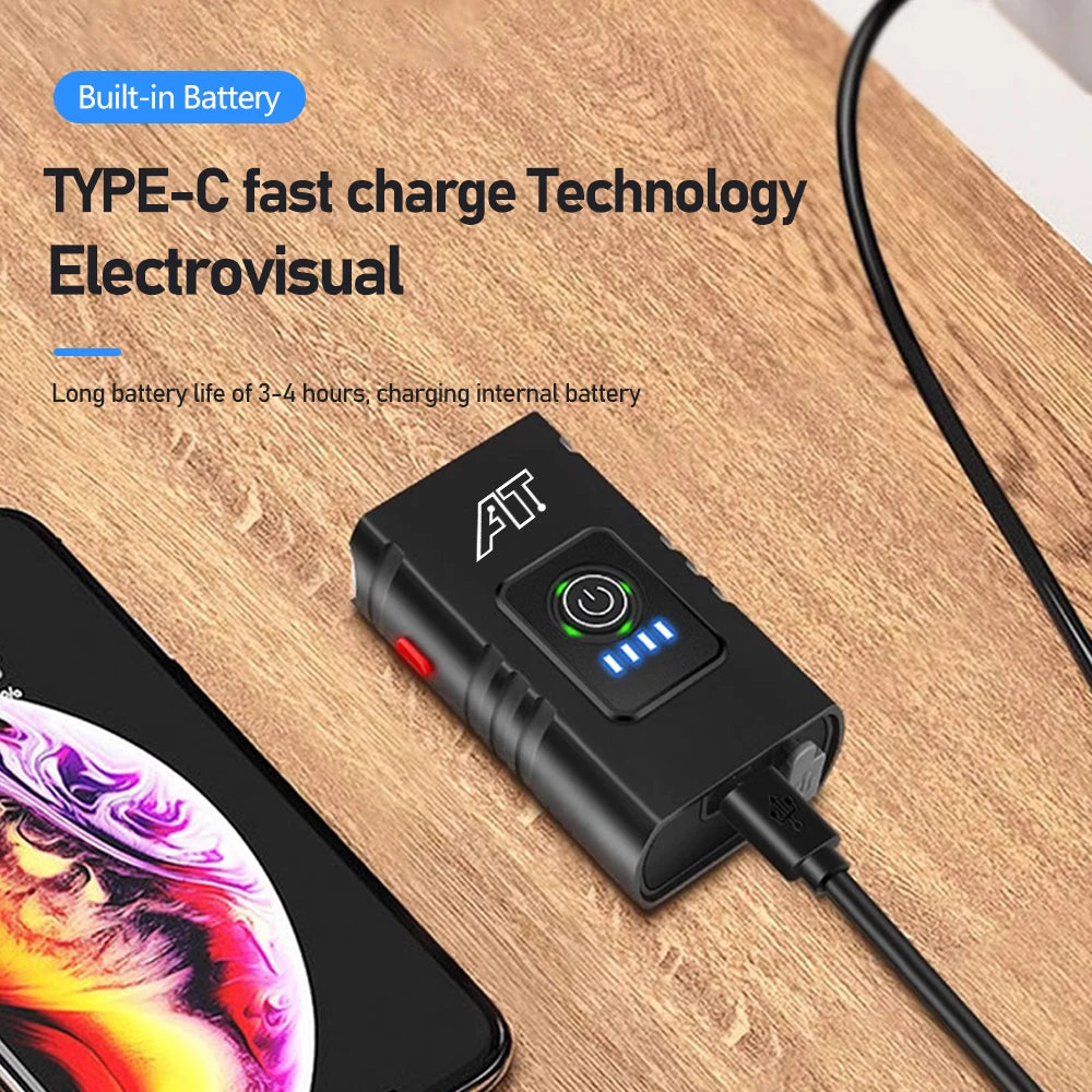 Éclairage Vélo LED Avant Rechargeable Type-C - Phare VTT Route Installation Facile