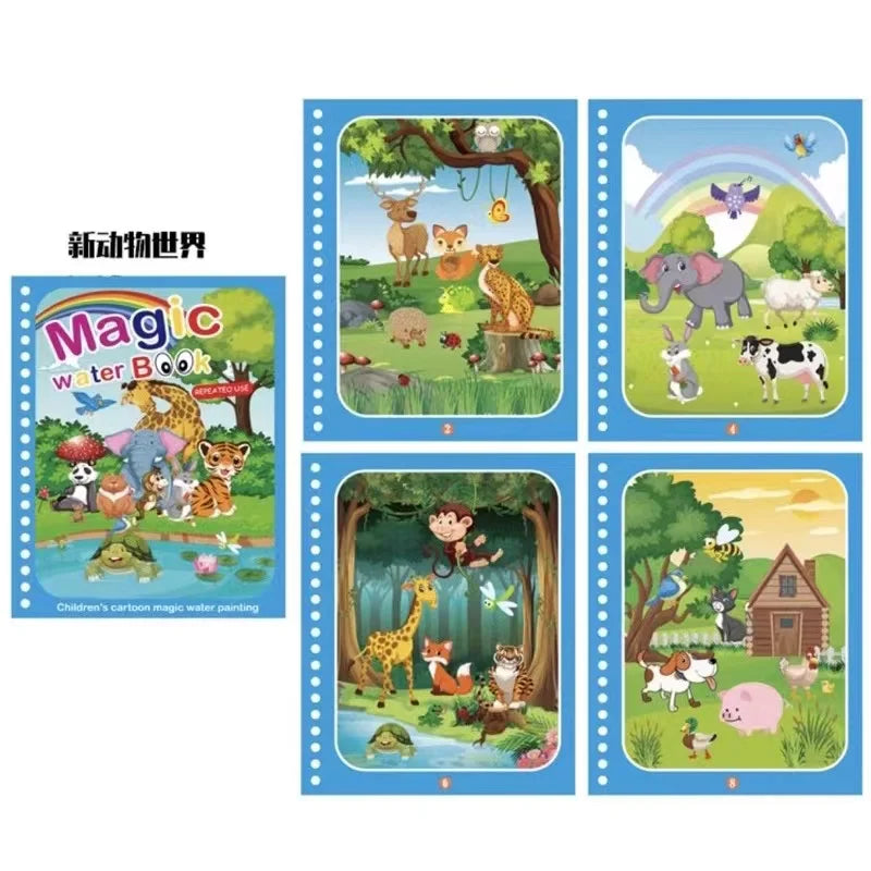 Livres de Dessin à l'Eau Magique pour Enfants | Nouveaux Designs | Cadeau Parfait