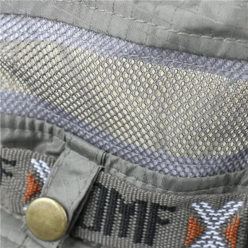 Chapeau Seau Été Hommes | Protection UV Large Bord | Panama Safari Chasse Randonnée | Pêcheur Maille Plage