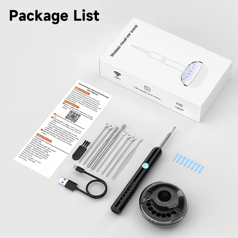 Caméra Auriculaire Visuelle Intelligente - Nettoyeur d'oreille numérique