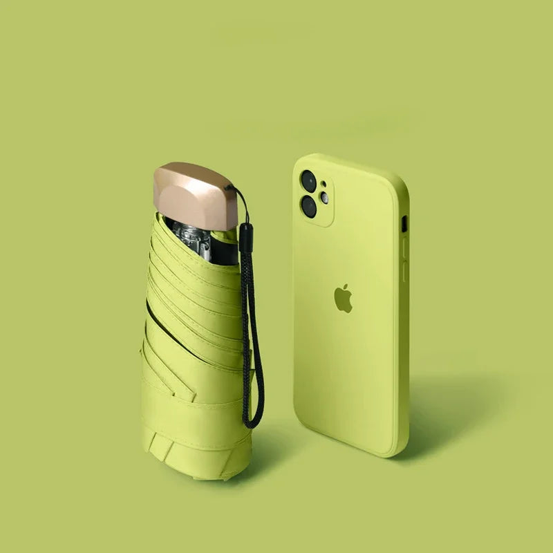 Mini Parapluie de Poche Pliable en Vinyle | Protection UV | Ultraviolets | Pare-Soleil | Capsule Parasol