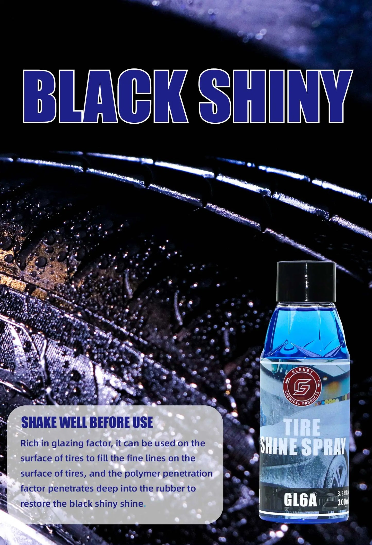 Glenby Support Spécialement Formulé | Brillance Mode | Spray Rapide Noir | Soin Corporel