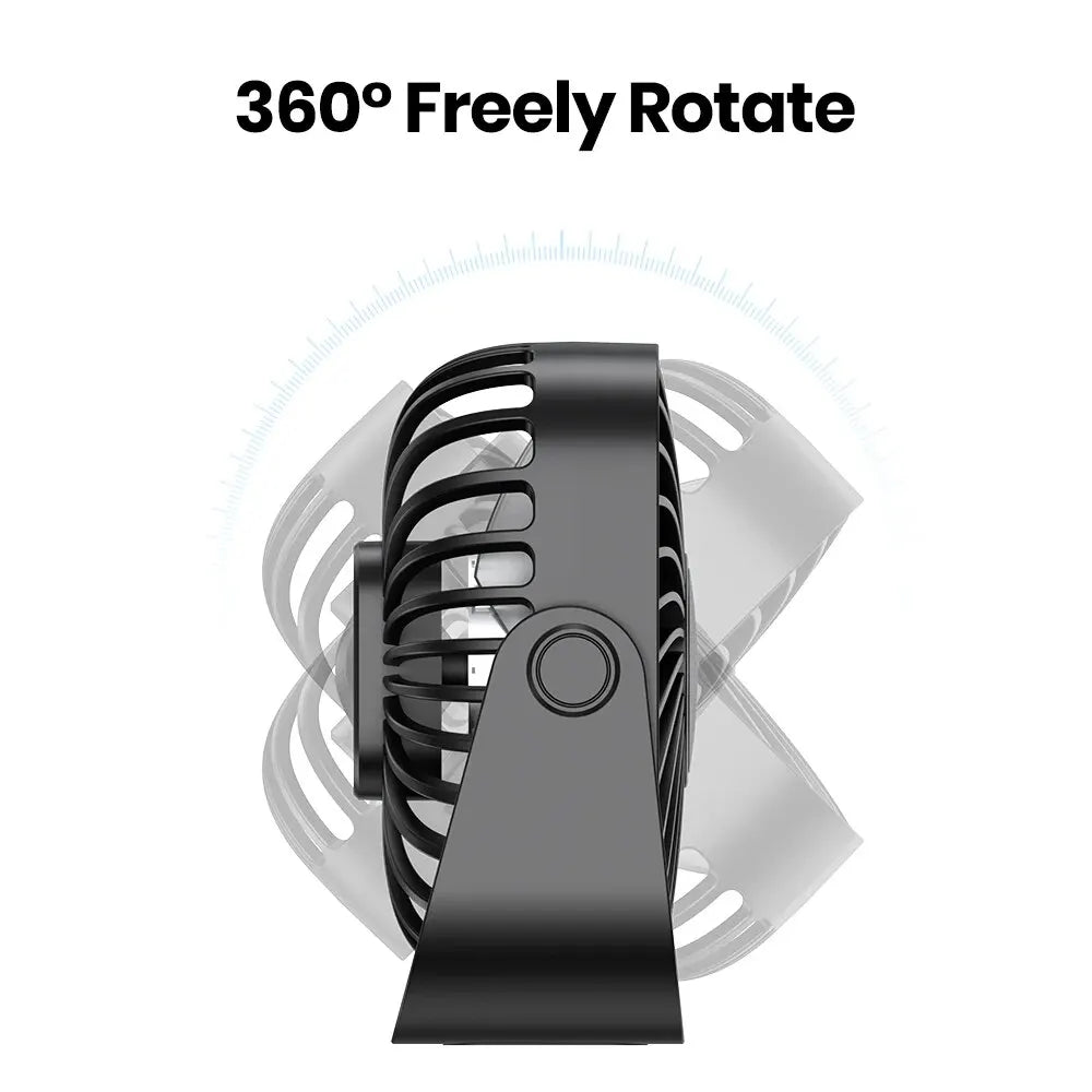 Mini Ventilateur Portable USB | 3 Vitesses | 360° Réglage