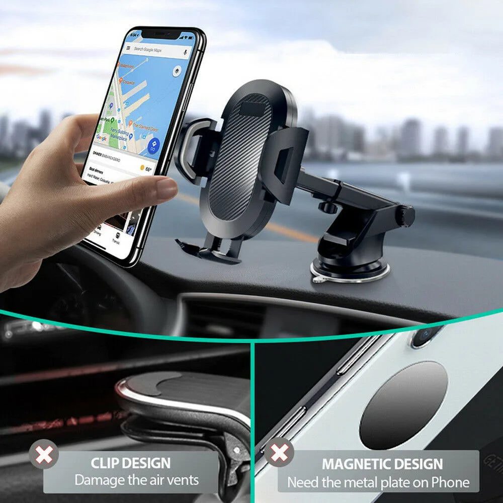 Support Téléphone Voiture 360° Universel - Bras Rétractable Ventouse iPhone Samsung