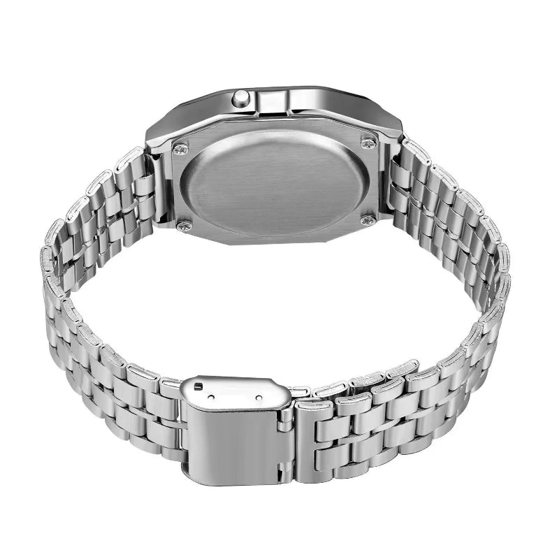 Montre Digitale F91W Bracelet Acier - LED Sport Business Homme Femme