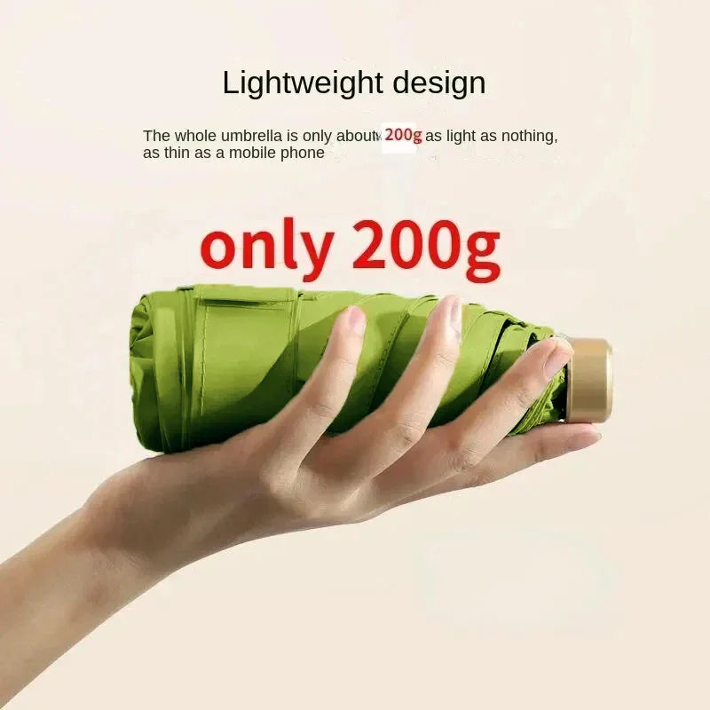 Mini Parapluie de Poche Pliable en Vinyle | Protection UV | Ultraviolets | Pare-Soleil | Capsule Parasol