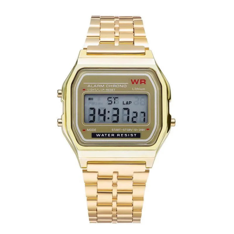 Montre Digitale F91W Bracelet Acier - LED Sport Business Homme Femme