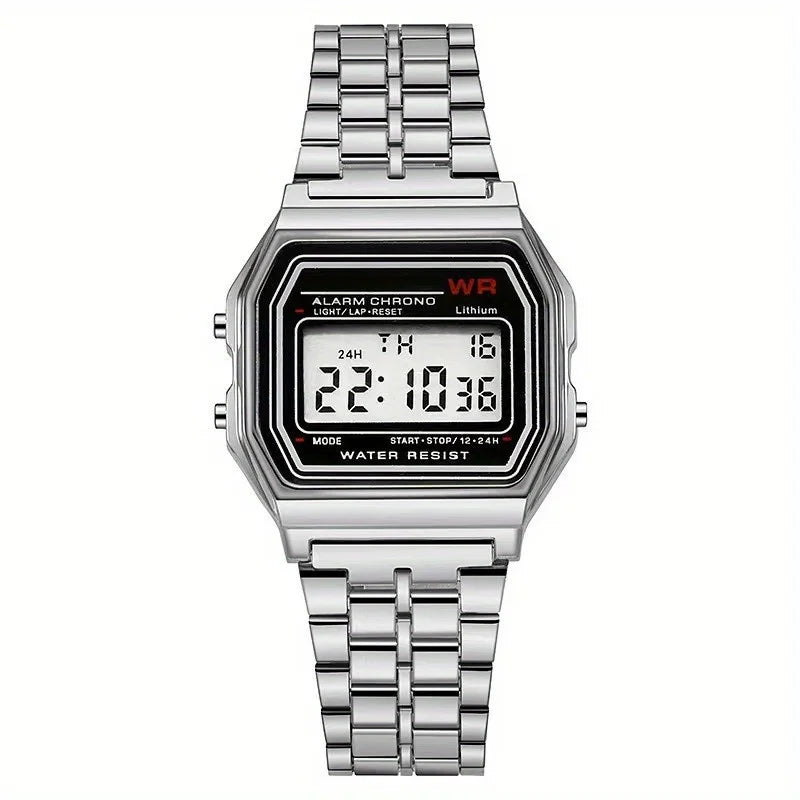 Montre Digitale F91W Bracelet Acier - LED Sport Business Homme Femme
