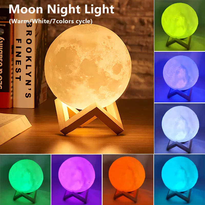 Lumière LED - lumière de galaxie veilleuse de lune | Cadeau d'anniversaire enfant | Décoration de chambre