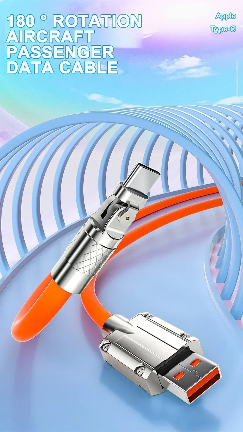 Câble USB Type-C à charge rapide | 120W | 7A | Rotation 180 degrés