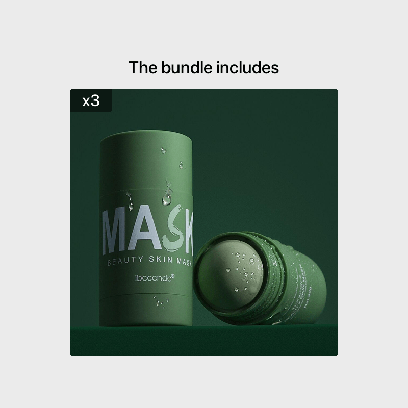 Masque solide au thé vert en bâton | Hypoallergénique | Nettoyant | Hydratant